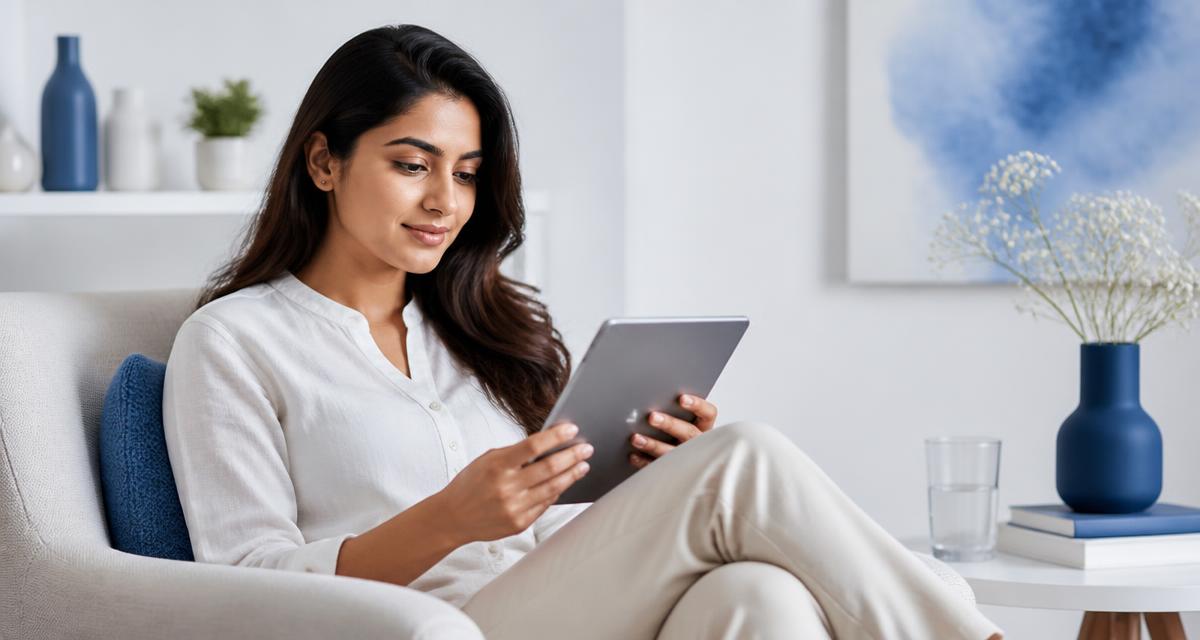 A woman reading a clear guide about PCOS symptoms and diagnosis